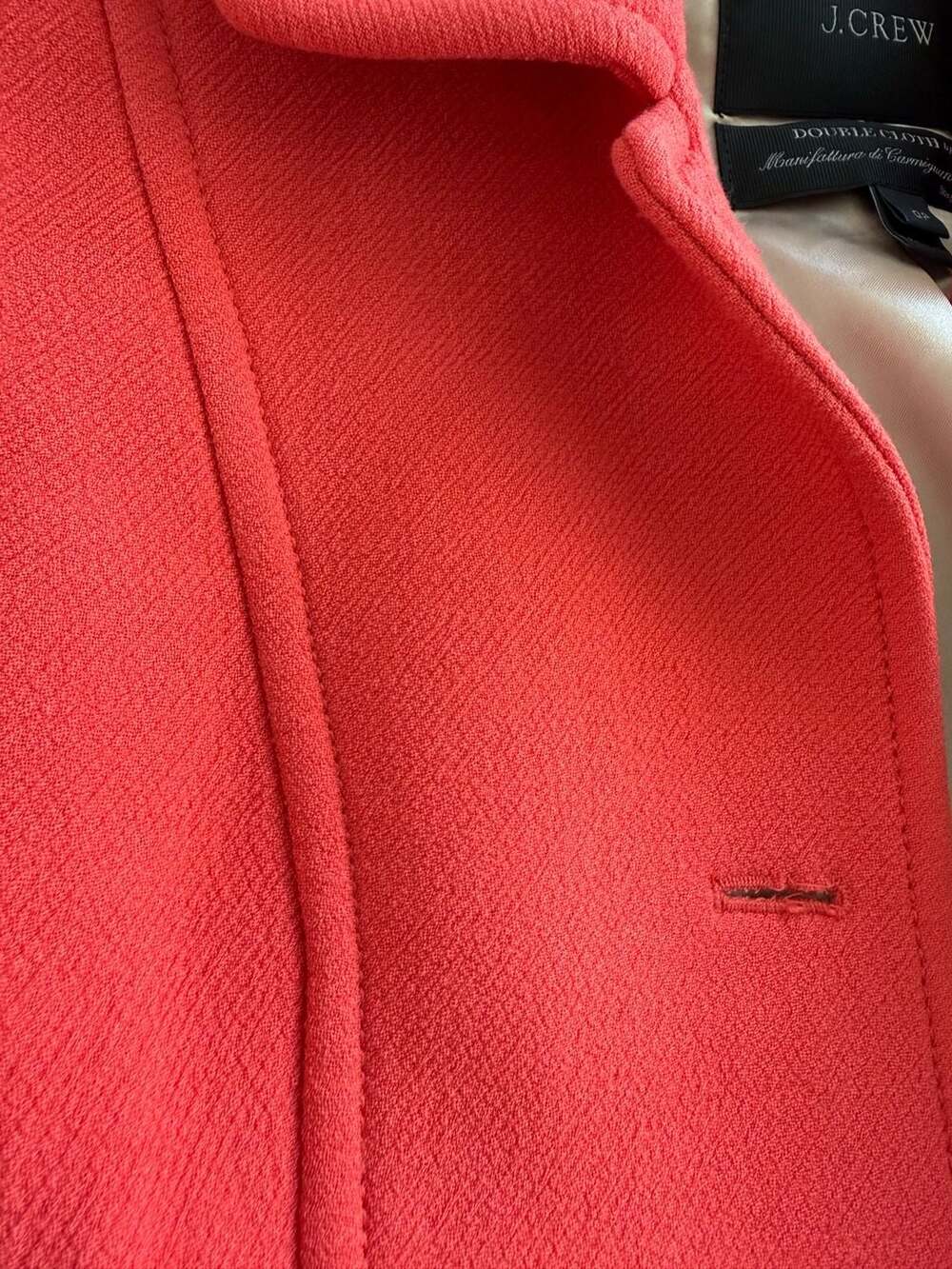 J.Crew Double-Cloth Lady Day Coat with Thinsulate Coral Size 0P - Picture 4 of 7